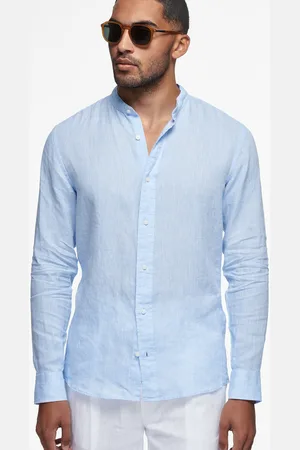 Gutteridge Korean shirt in pure linen, Unisex, , Size: 38