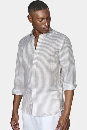 Gutteridge Linen blend striped shirt, Unisex, , Size: 42