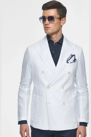 Gutteridge Pure linen double-breasted blazer, Unisex, , Size: 44