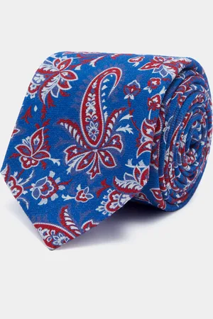 Gutteridge Floral printed wool tie, Unisex, , Size: Unica