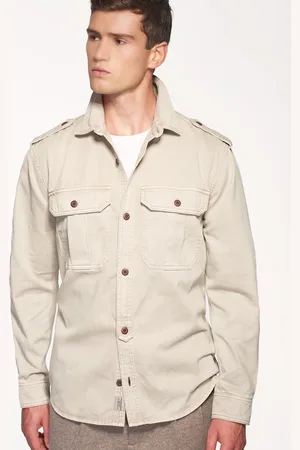 Gutteridge Garment dye twill shirt blazer, Unisex, , Size: XXL