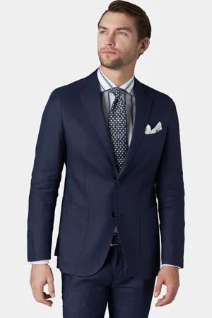Gutteridge Fine twisted linen suit blazer with patch pockets, Unisex, , Size: 46