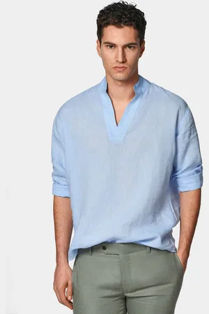 Gutteridge Korean shirt in pure linen, Unisex, , Size: S