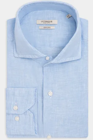 Gutteridge French collar shirt in pure linen, Unisex, , Size: 40