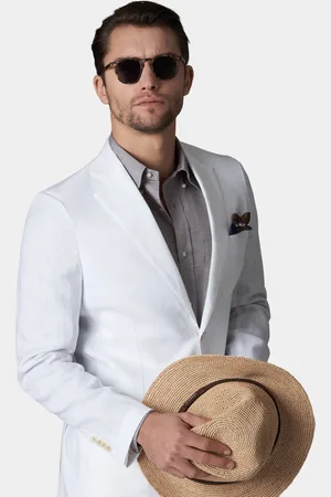 Gutteridge Fine twisted linen suit blazer with patch pockets, Unisex, , Size: 50