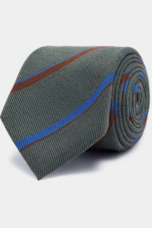 Gutteridge Striped tie in wool and silk twill, Unisex, , Size: Unica