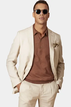 Gutteridge Fine twisted linen suit blazer with patch pockets, Unisex, , Size: 48