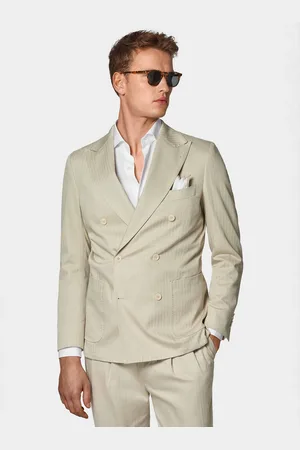 Gutteridge Double-breasted cotton and linen suit blazer, Unisex, , Size: 44