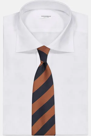 Gutteridge Silk and wool diagonal stripes tie 5 folds, Unisex, , Size: Unica