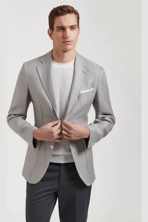 Gutteridge Pure linen hopsack blazer, Unisex, , Size: 44