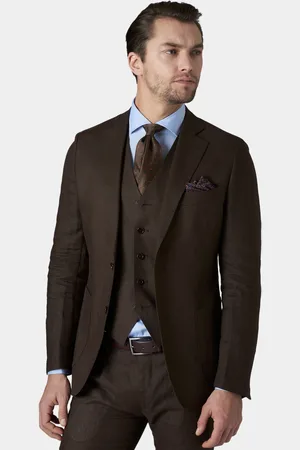 Gutteridge Fine twisted linen suit blazer with patch pockets, Unisex, , Size: 46