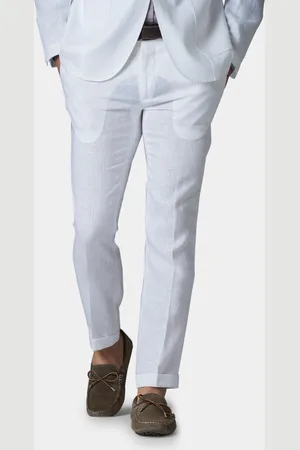 Gutteridge Fine twisted linen suit trousers, Unisex, , Size: 56
