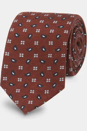Gutteridge Paisley Print Wool Tie, Unisex, , Size: Unica