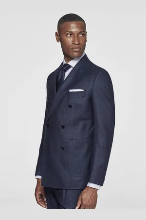 Gutteridge Double-breasted blazer in pure wool patterned, Unisex, , Size: 46