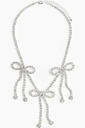 H&M H&M - Bow-detail rhinestone-chain necklace