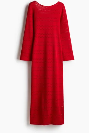H&M H&M - Lacing-detail hole-knit dress