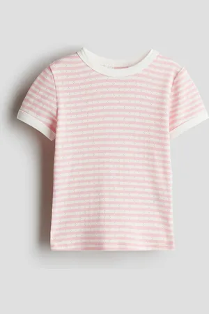 H&M H&M - Short-sleeved pointelle jersey top