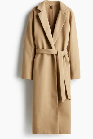 H&M H&M - Brushed-finish tie-belt coat