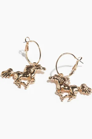 H&M H&M - Horse-pendant hoop earrings