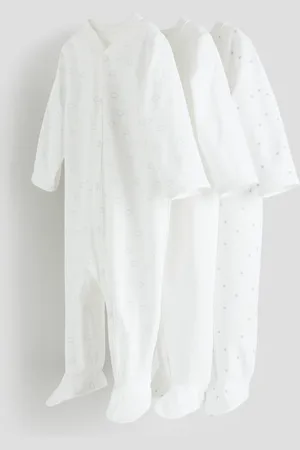 H&M H&M - 3-pack sleepsuits with full feet