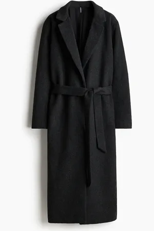H&M H&M - Brushed-finish tie-belt coat