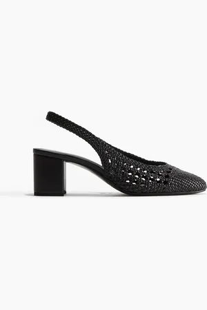 H&M Leather slingback court shoes