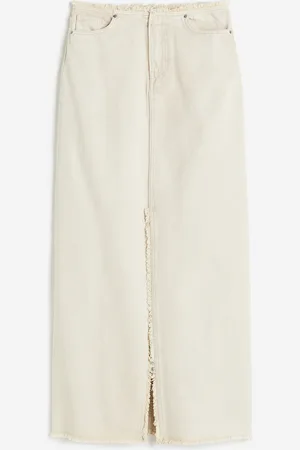H&M H&M - Raw-edge denim skirt