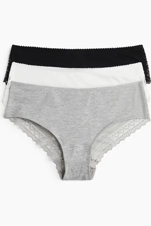 H&M H&M - 3-pack cotton and lace hipster briefs