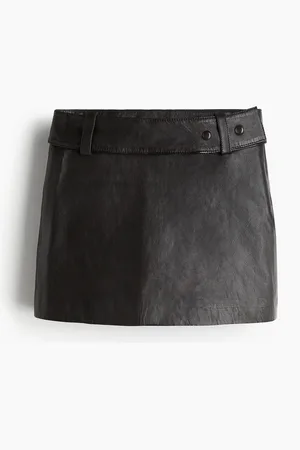 H&M H&M - Belted leather mini skirt