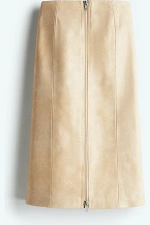 H&M H&M - Coated zip-front skirt