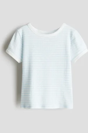 H&M H&M - Short-sleeved pointelle jersey top
