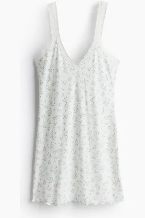 H&M H&M - Lace-trimmed ribbed nightslip