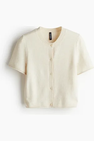 H&M Short-sleeved fine-knit cardigan
