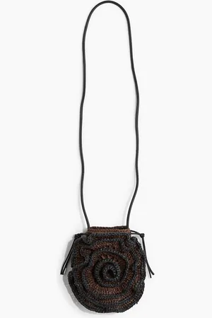H&M H&M - Appliquéd straw phone bag