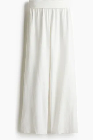 H&M H&M - Foldover-waist linen-blend trousers