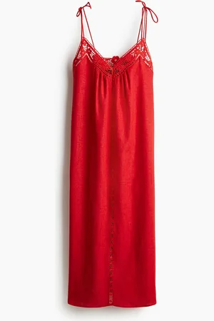 H&M H&M - Broderie anglaise tie-strap dress