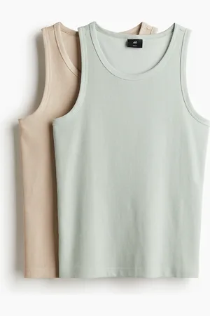 H&M H&M - 2-pack Slim Fit ribbed vest tops