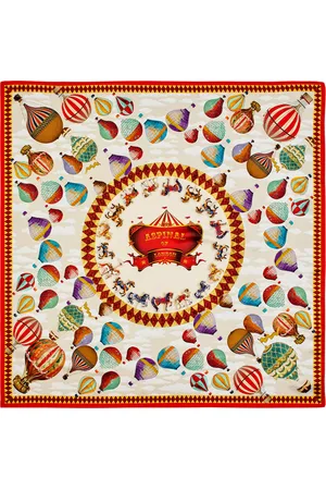 ASPINAL OF LONDON Silk Hot Air Balloon Print Scarf