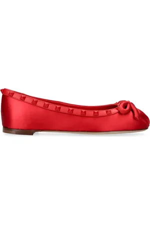 VALENTINO GARAVANI Satin Rockstud Ballerina Flats