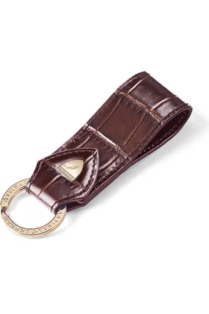 ASPINAL OF LONDON Croc-Embossed Leather Loop Keyring