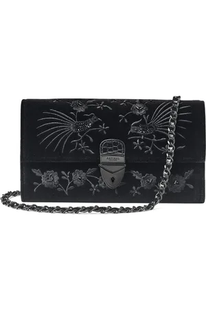 ASPINAL OF LONDON Velvet Embroidered Mayfair Clutch Bag