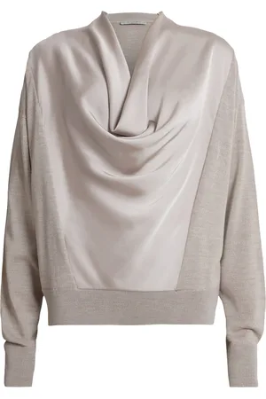 AllSaints Wool and Satin-Blend Myra Sweater