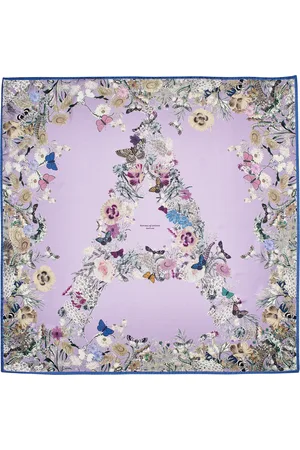 ASPINAL OF LONDON Silk Floral Print Scarf