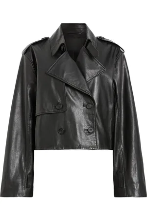 AllSaints Leather Cropped Hendry Trench Coat