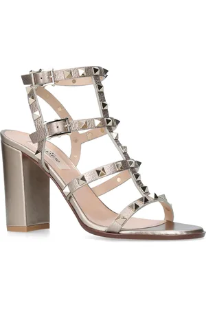 VALENTINO GARAVANI Leather Rockstud Heeled Sandals 90