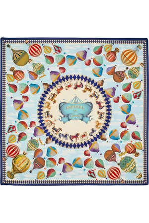 ASPINAL OF LONDON Silk Hot Air Balloon Print Scarf