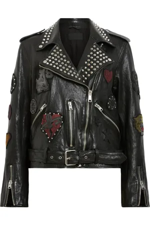AllSaints Leather College Biker Jacket