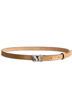 Max Mara Croc-Print Monogram Belt