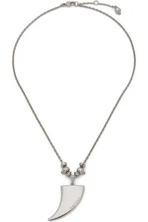 Alexander McQueen Palladium-Plated Tiger Claw Pendant Necklace