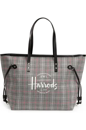 HARRODS Southbank Grey Check Tote Bag